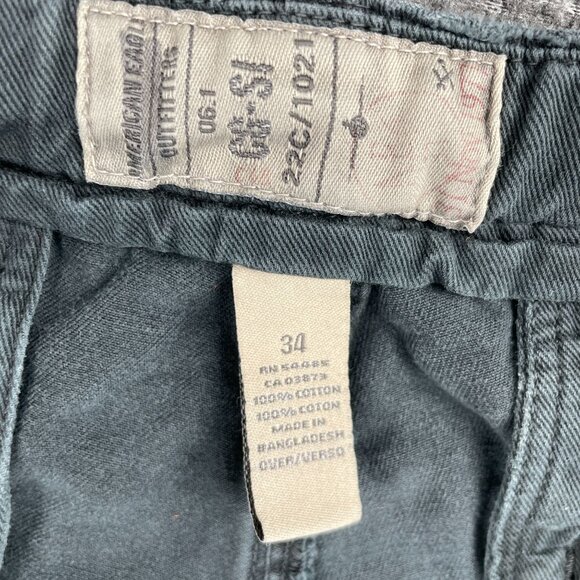 American Eagle Shorts Mens Size 34 Cargo Distressed Raw Hem Frayed Fringe Grunge - Picture 7 of 9